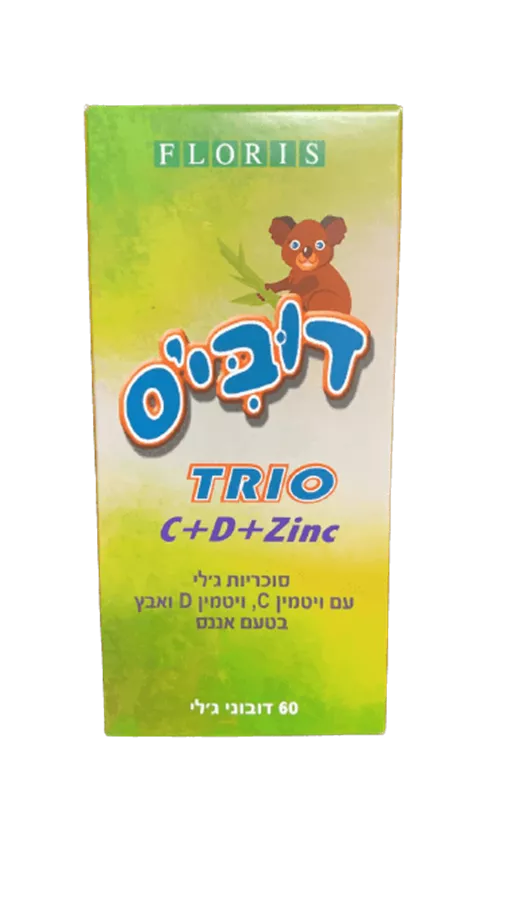 דו טריו סוכריות ג'לי ויטמין D+C+אבץ בטעם אננס