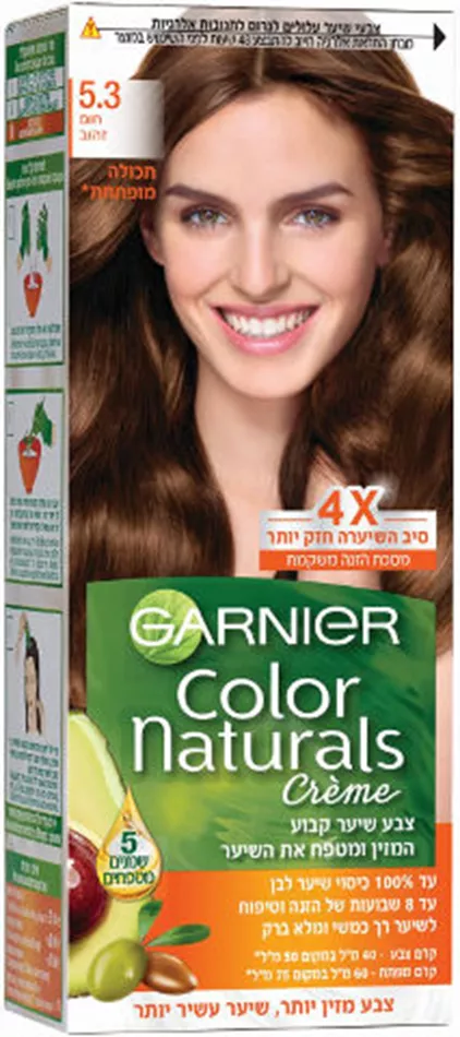 צבע לשיער Garnier Color Naturals - גוון 5.3 חום זהוב