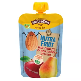 נוטרה זן NUTRA FRUIT- מחית תפוח, אגס וחמאת שקדים אורגניים טמרה פארם