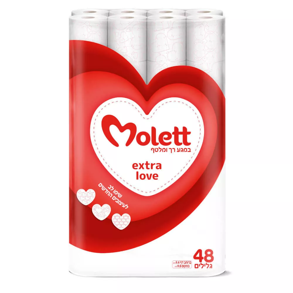Molett extra love 48 roll נייר טואלט